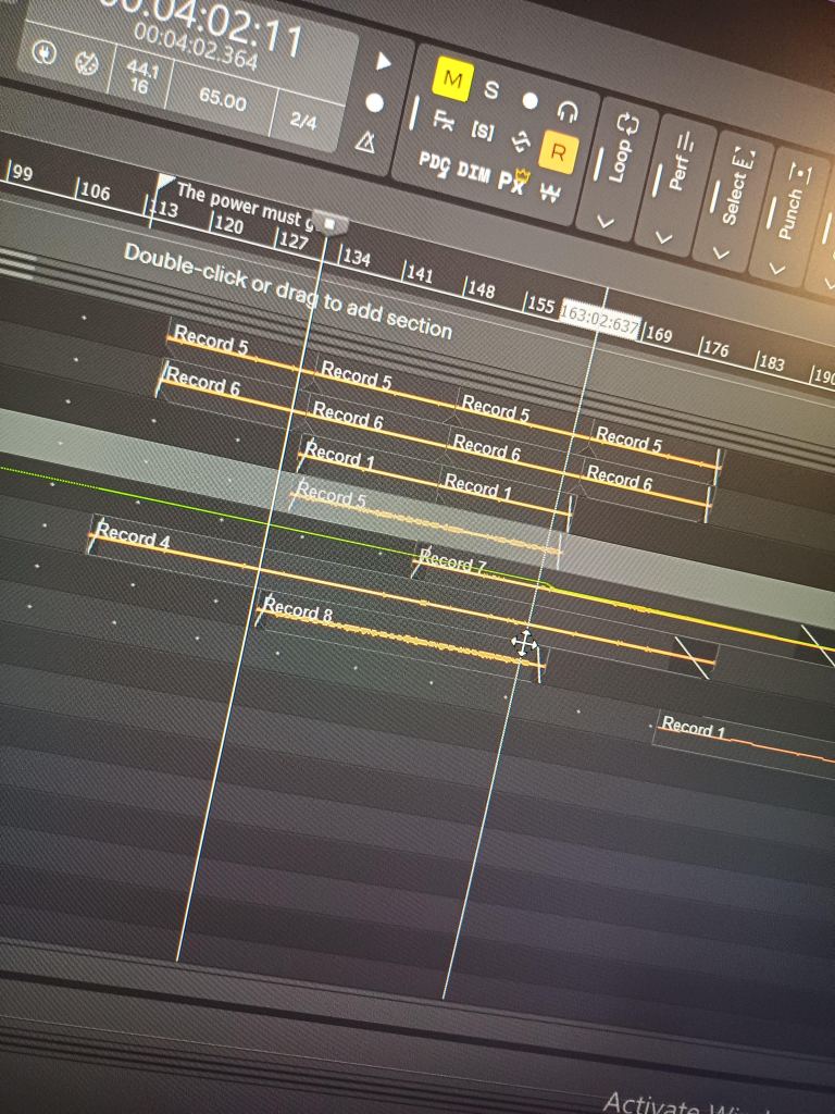 a computer screen showing the soundtrack being edited
